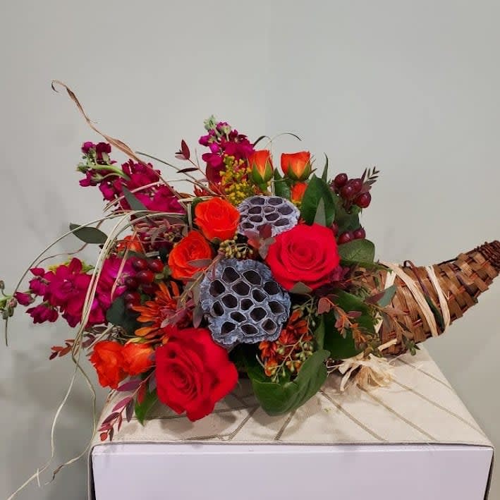 Fall Cornucopia Flower Bouquet