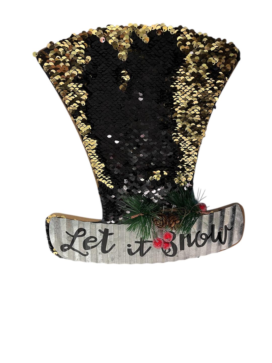 Let It Snow Sequin Sign