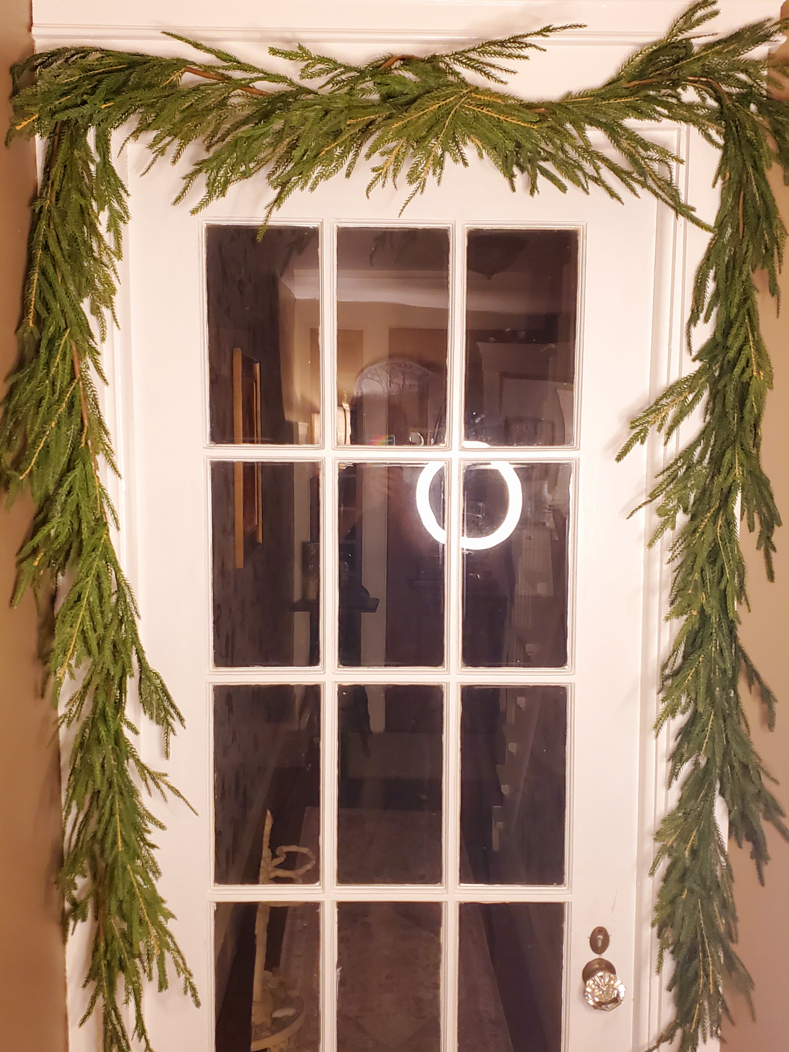 6' Faux Christmas Cypress Garland Flower Bouquet