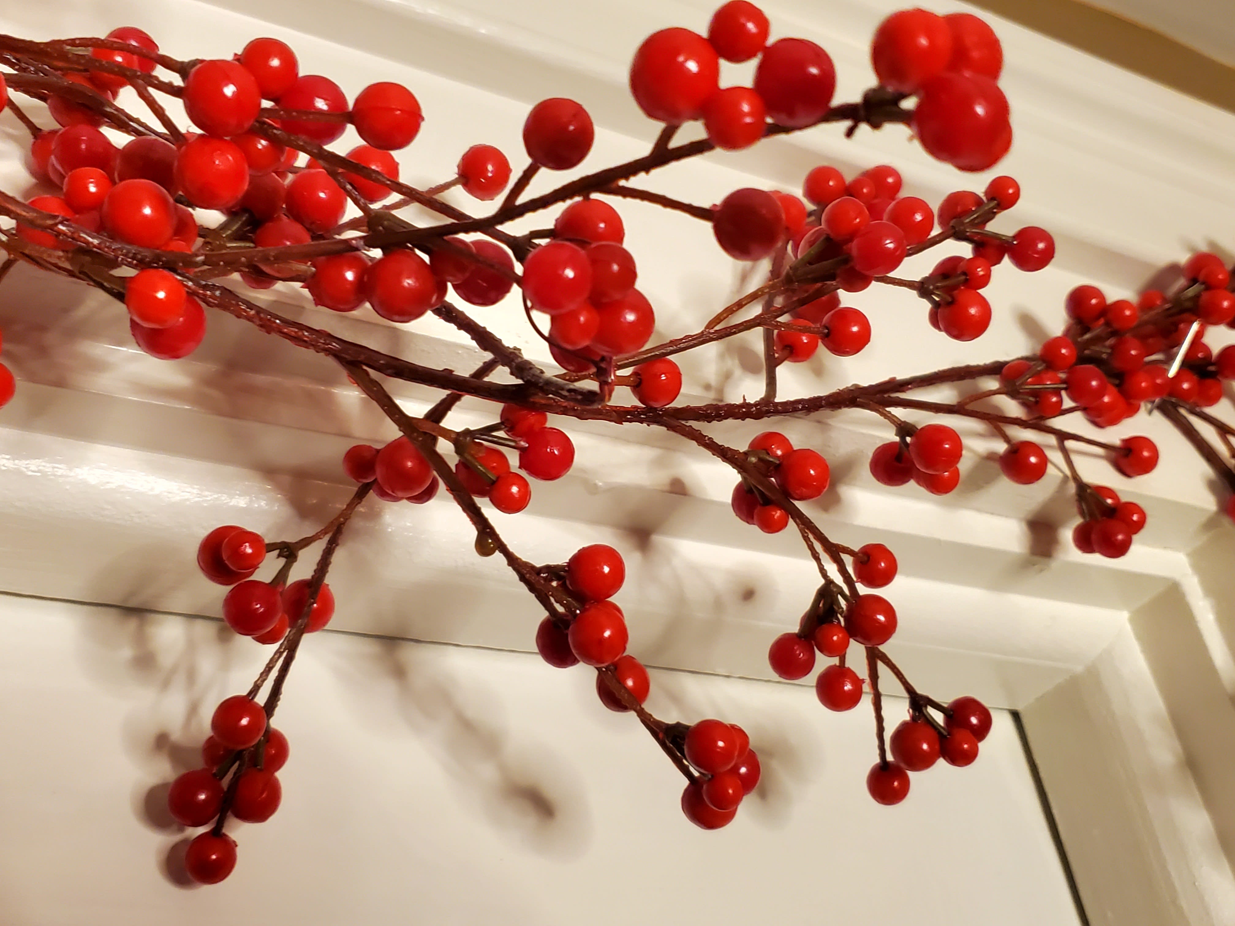 Festive Faux Red Berry Garland Flower Bouquet