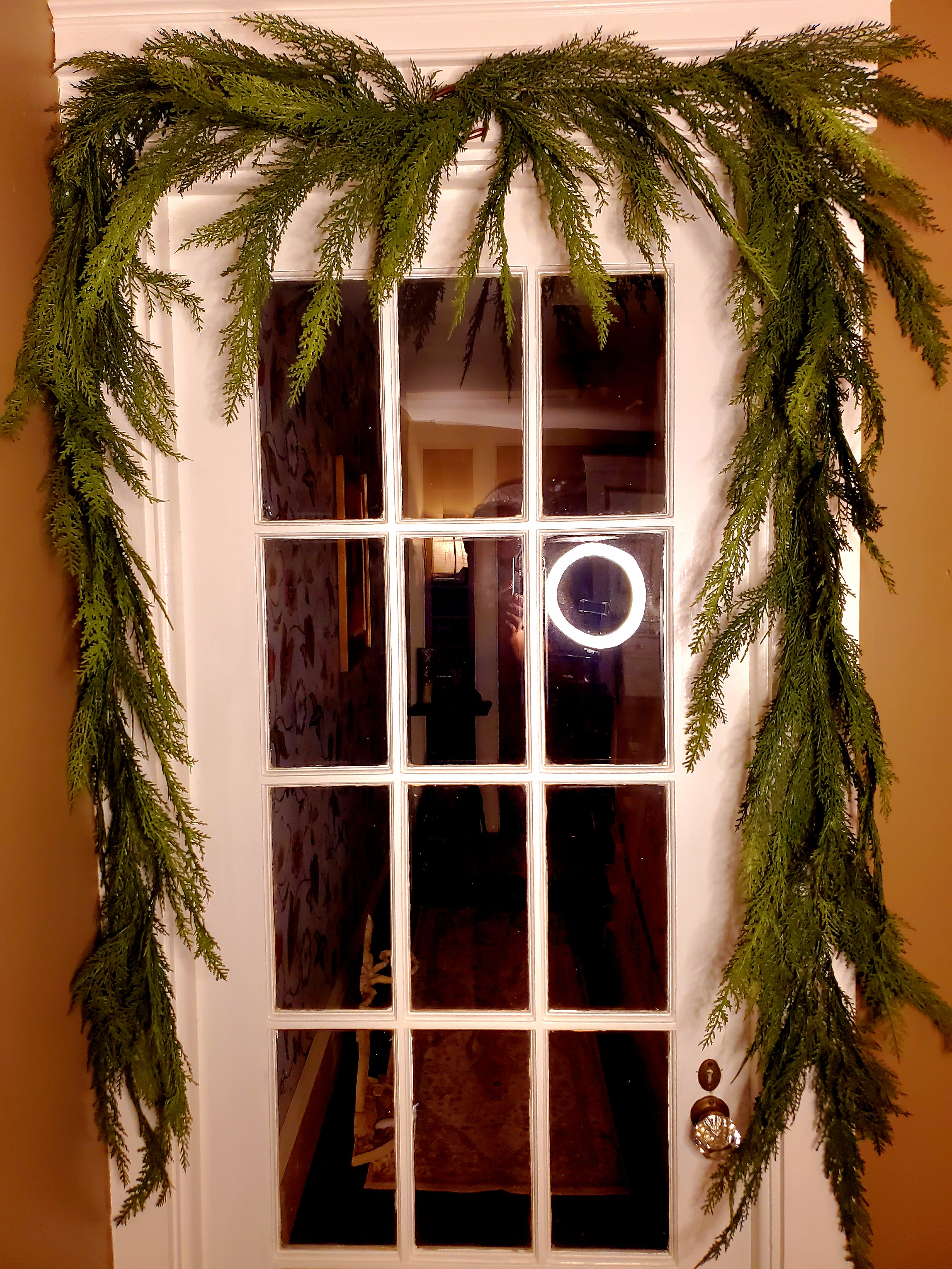 Faux Cedar Garland Flower Bouquet