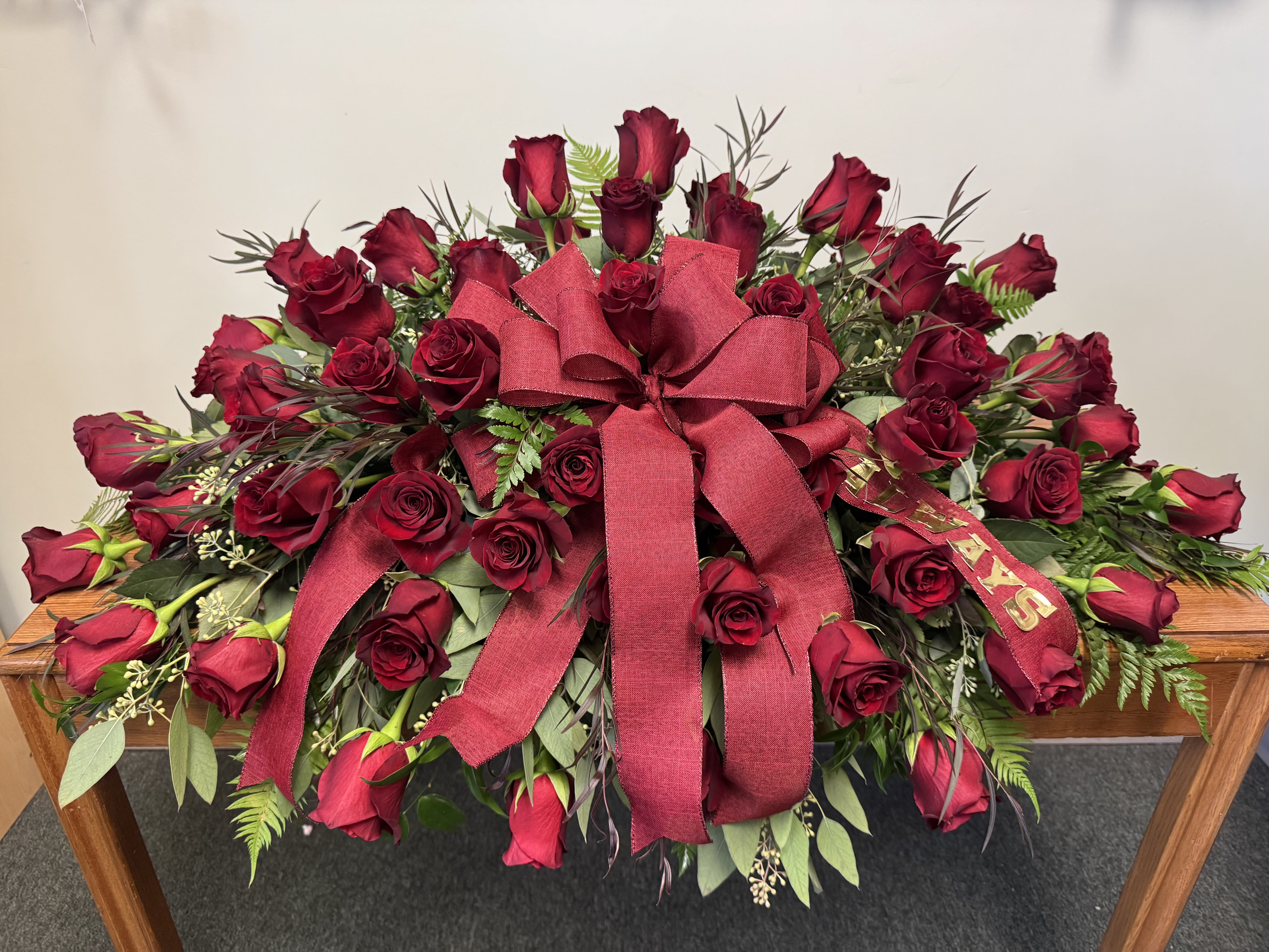 Red Rose Casket Spray