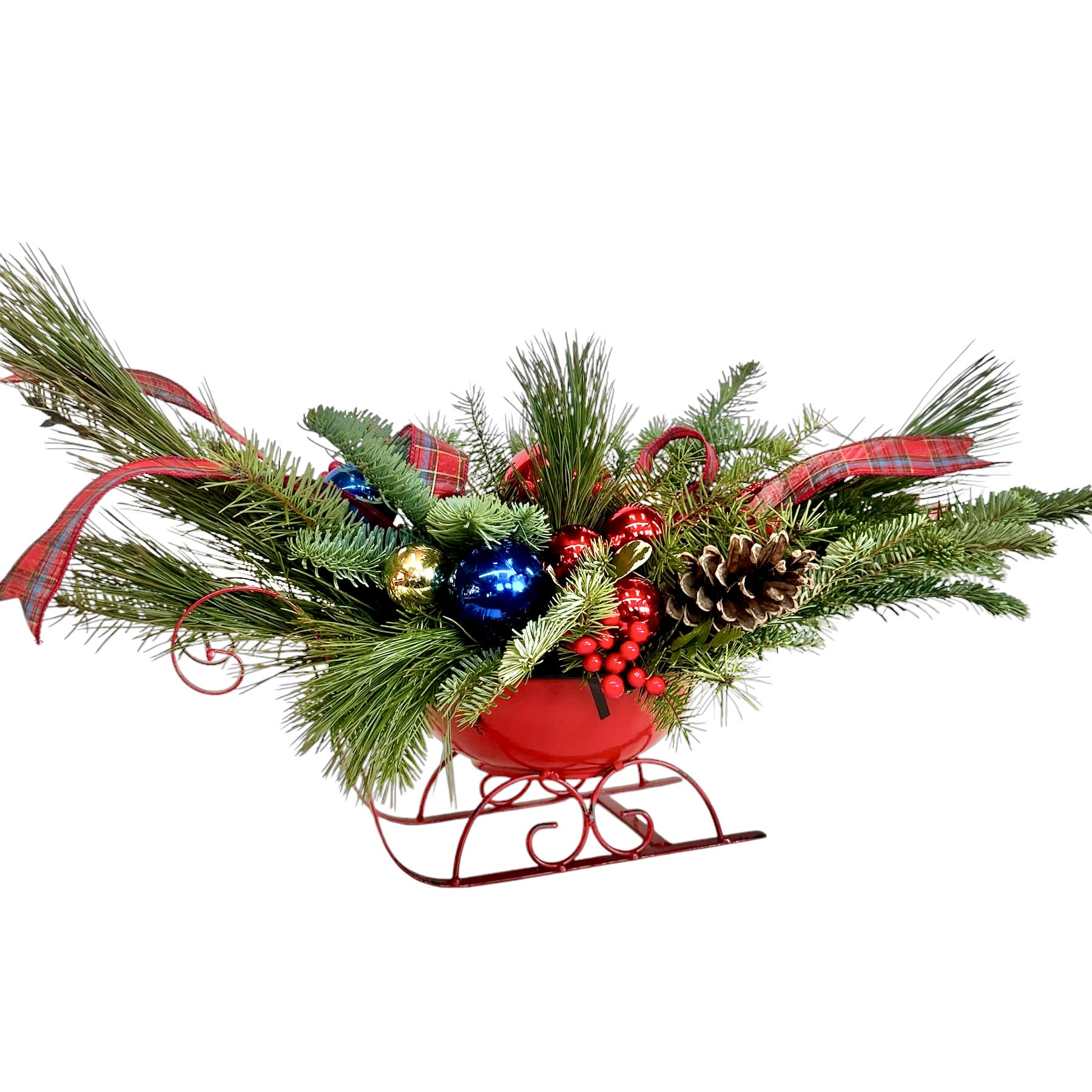 Crimson Sleigh Christmas Centerpiece
