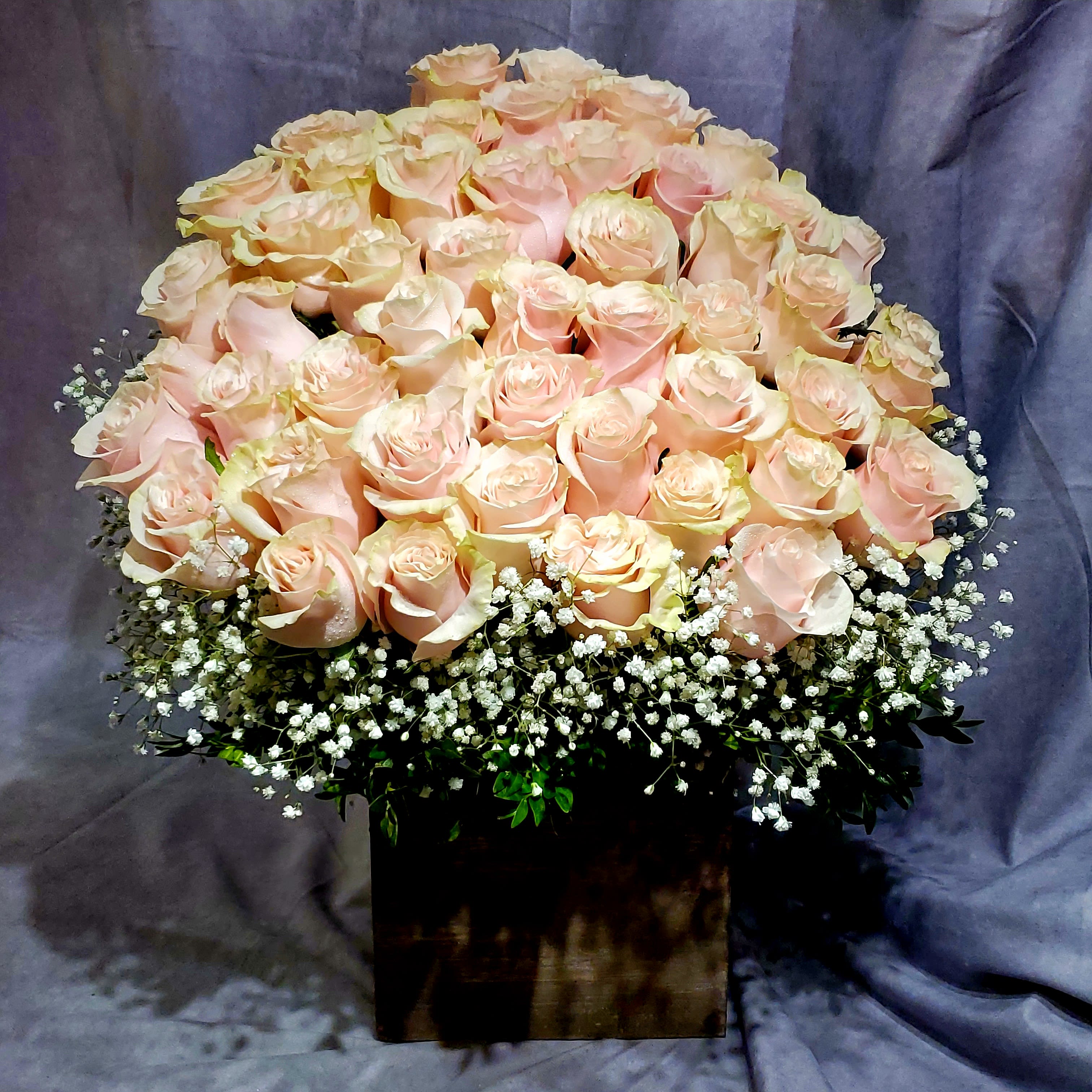 Four-dozen Pink Roses Arranged Flower Bouquet