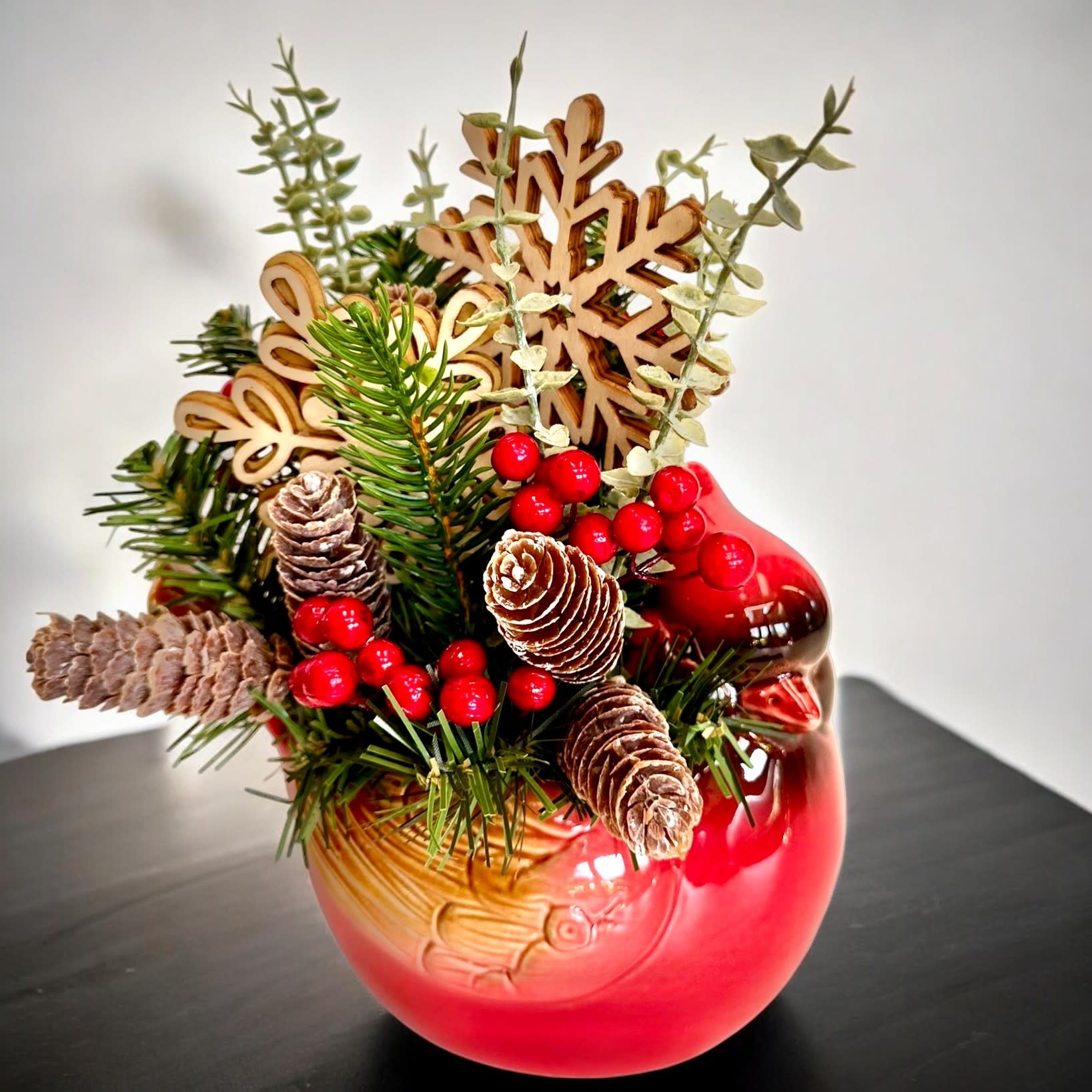 Cardinal’s Winter Nest Centerpiece