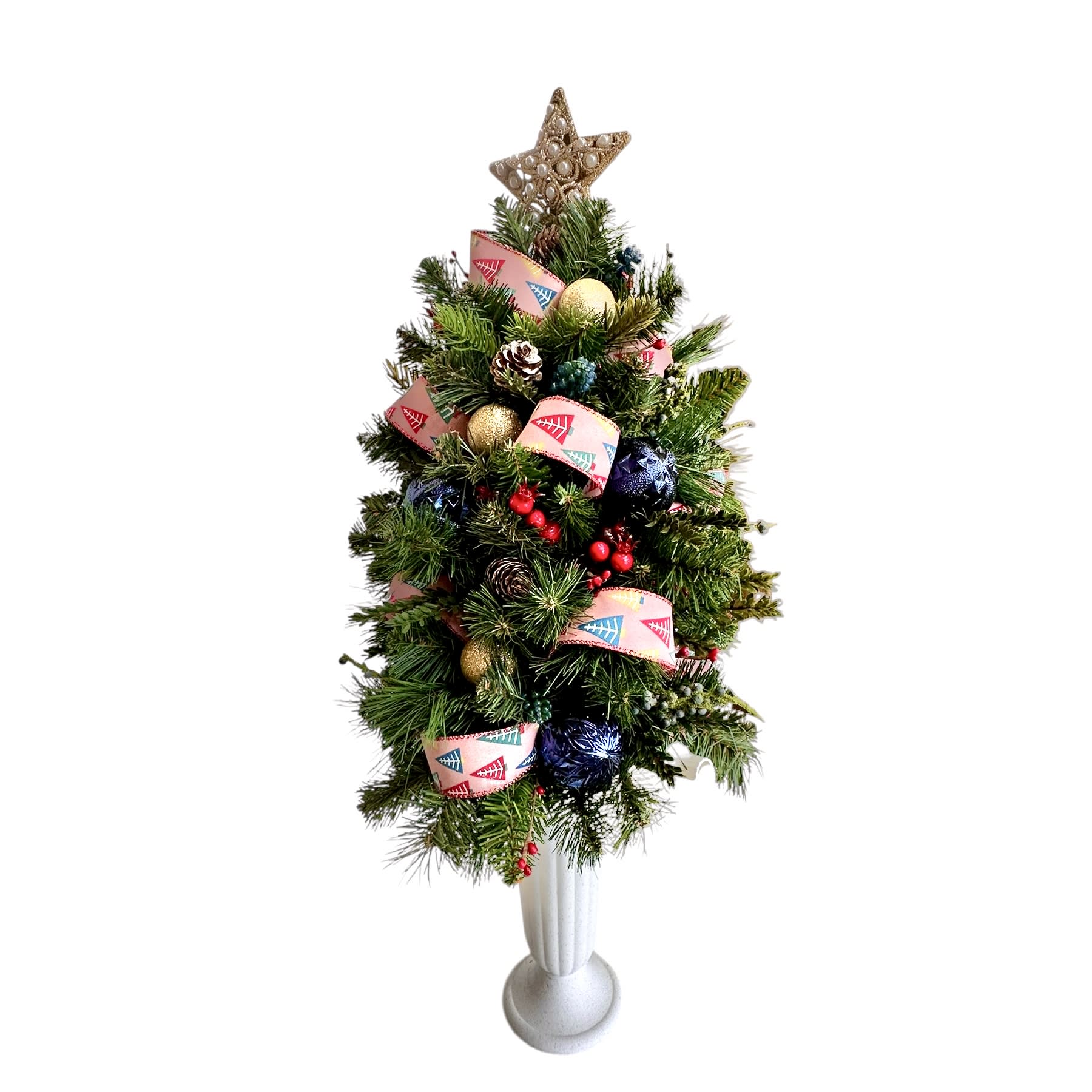 Eternal Christmas Tree Memorial Vase Flower Bouquet