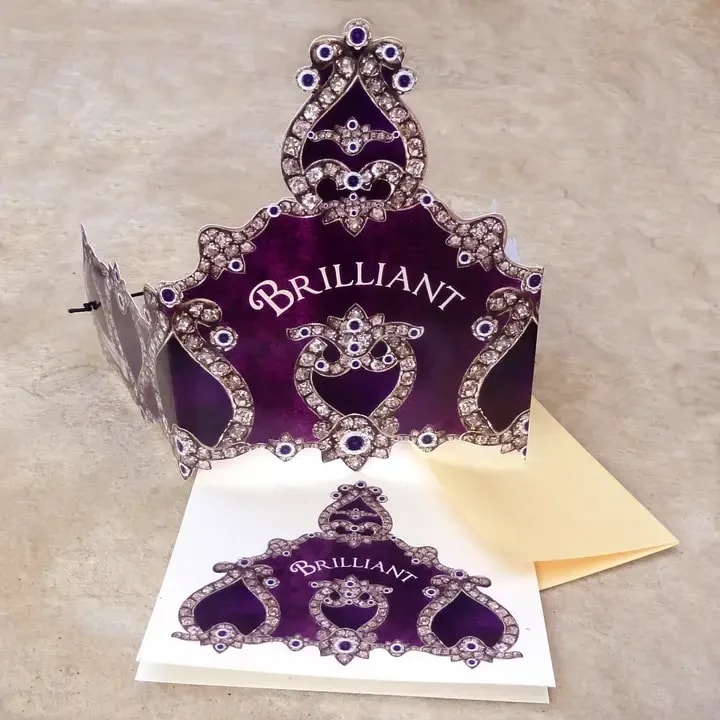 Greeting Card with Tiara, Brilliant, Diamonds