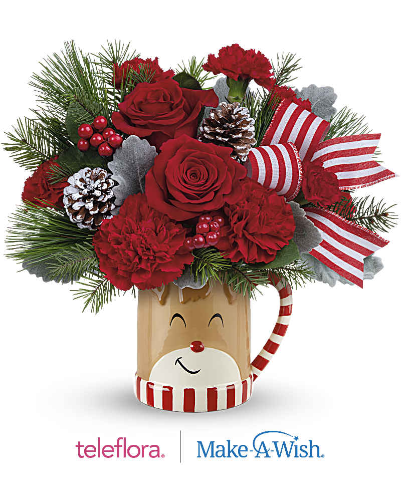 Teleflora's Send A Hug Reindeer Wish Bouquet Flower Bouquet