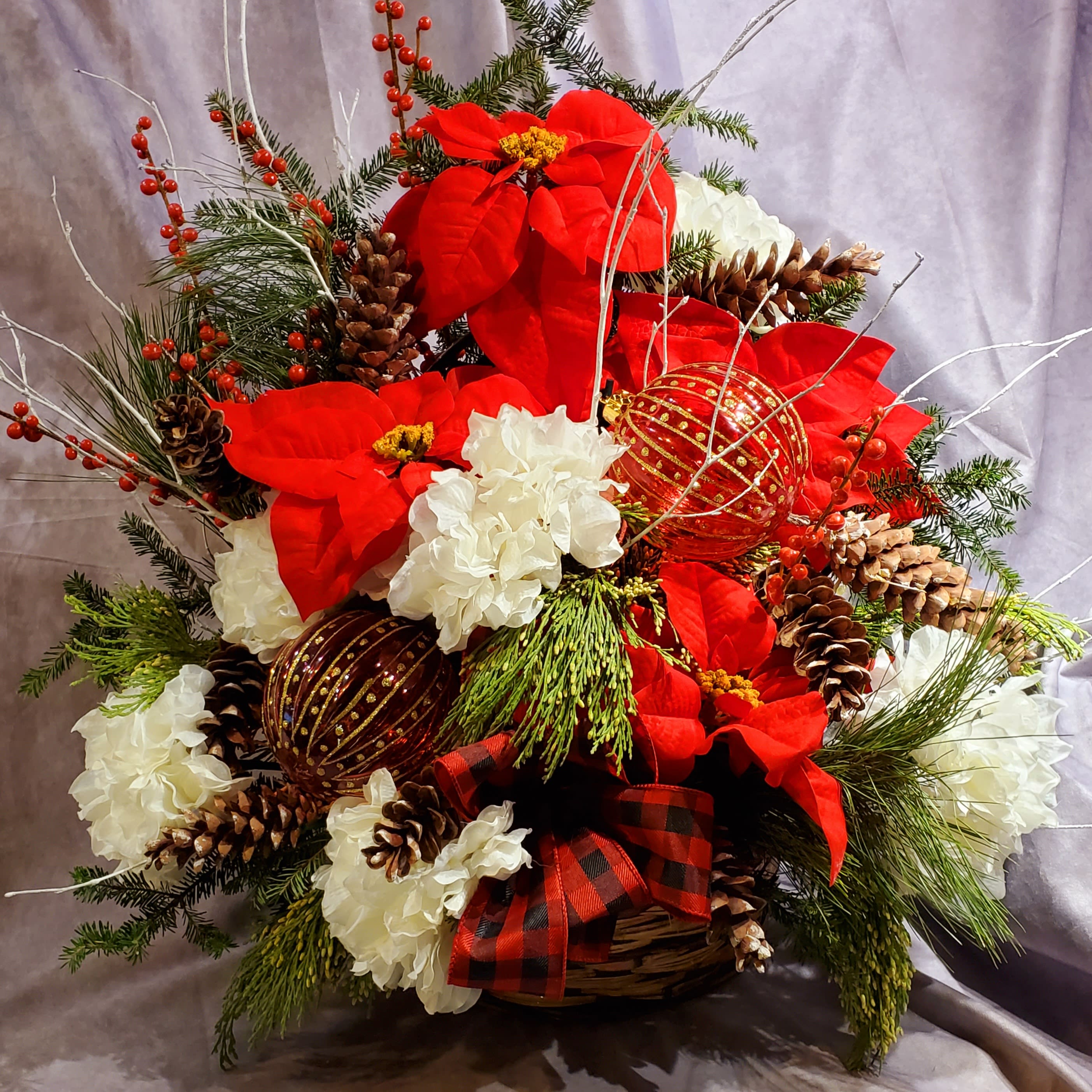 Cemetery Basket (Christmas) Flower Bouquet