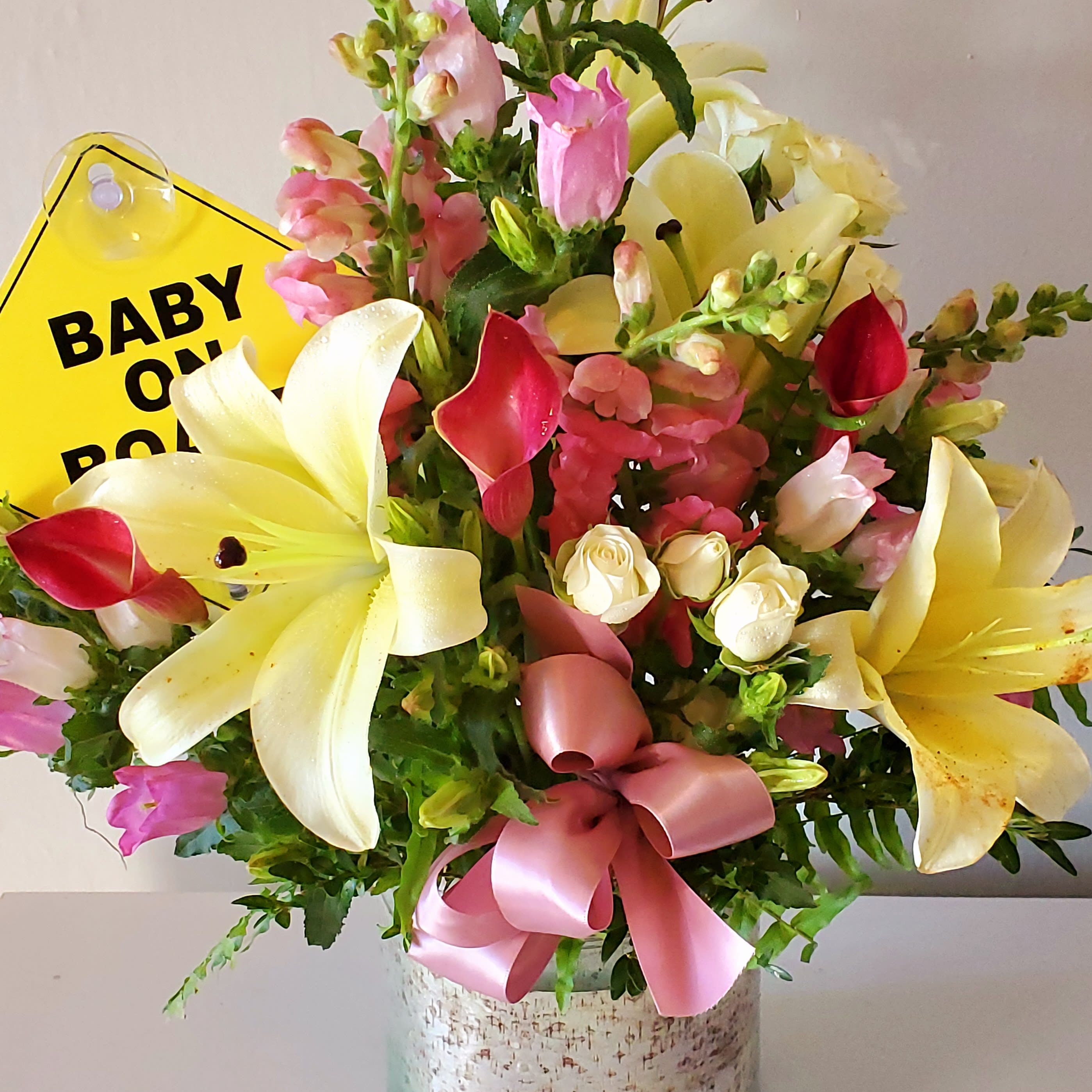Baby-On-Board Girl Flower Bouquet