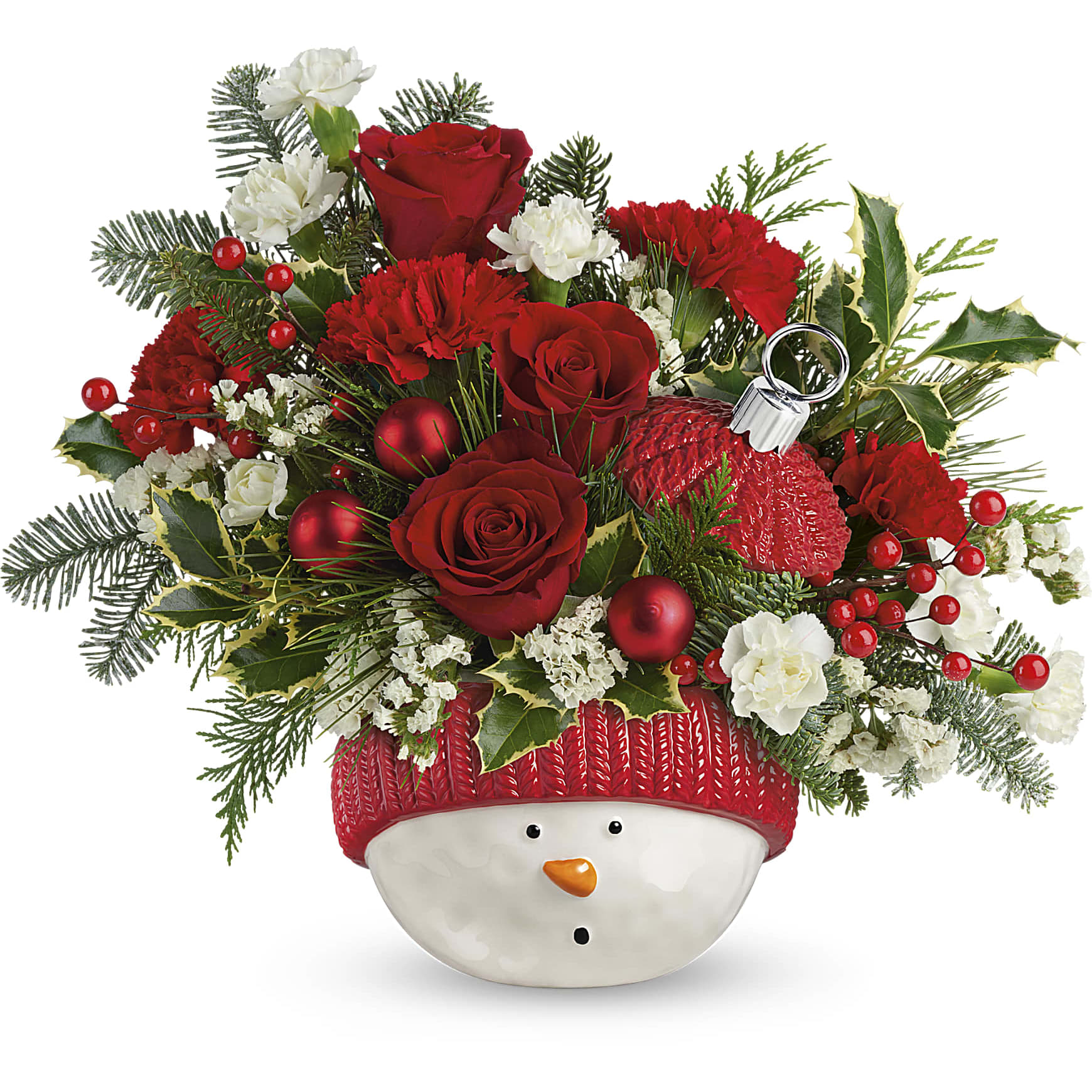 Teleflora's Snowman Ornament Bouquet Flower Bouquet