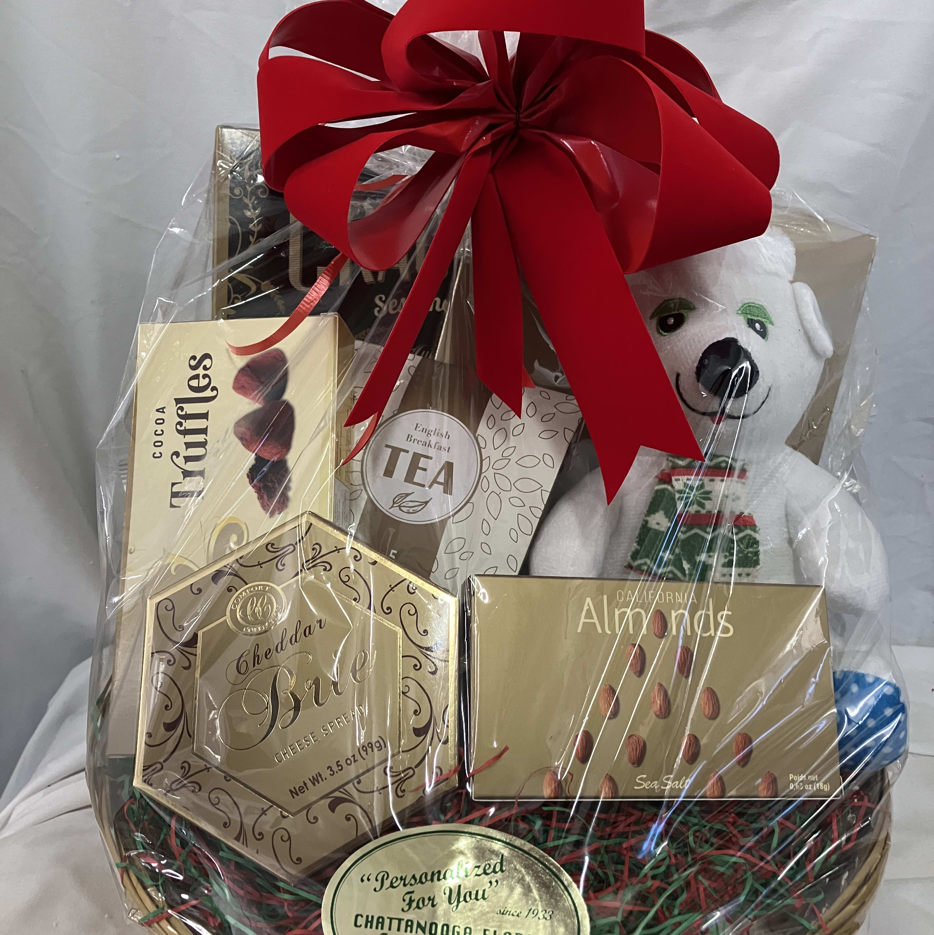 Little Elf Gourmet Snack Basket Flower Bouquet