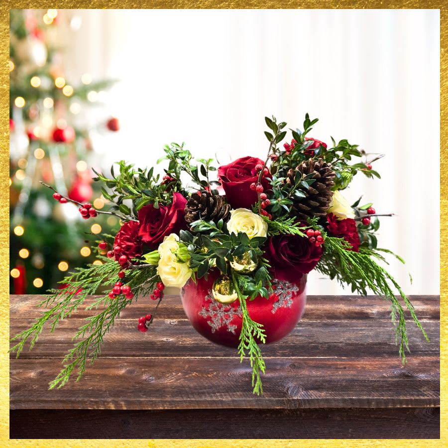 Christmas Globe Flower Bouquet