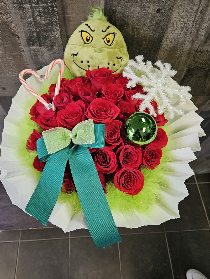 The Grinch Holiday Bouquet (Grinch Varies)