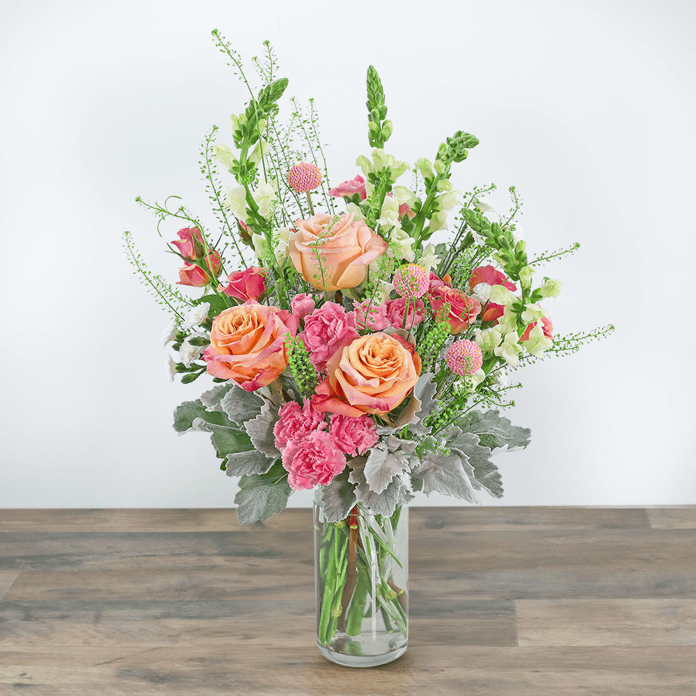Rosy Coral Breeze Flower Bouquet