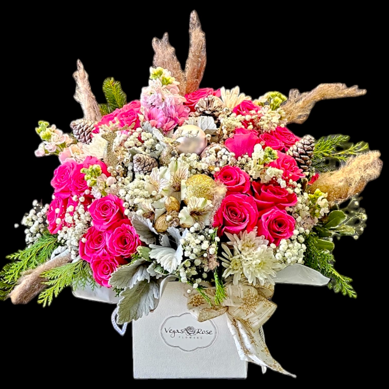 WHITE GIFT BOX Flower Bouquet