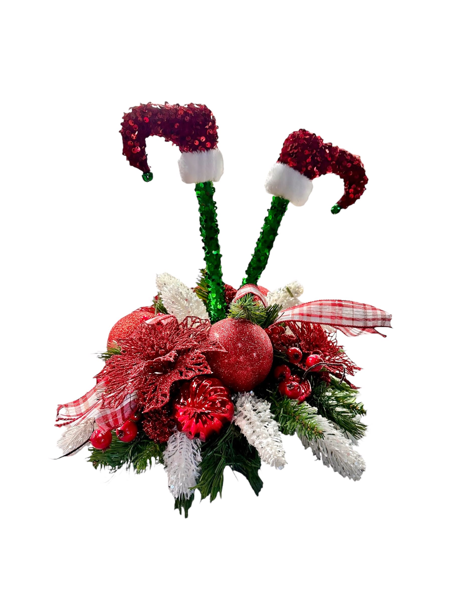 Elf-Tastic Holiday Centerpiece Flower Bouquet