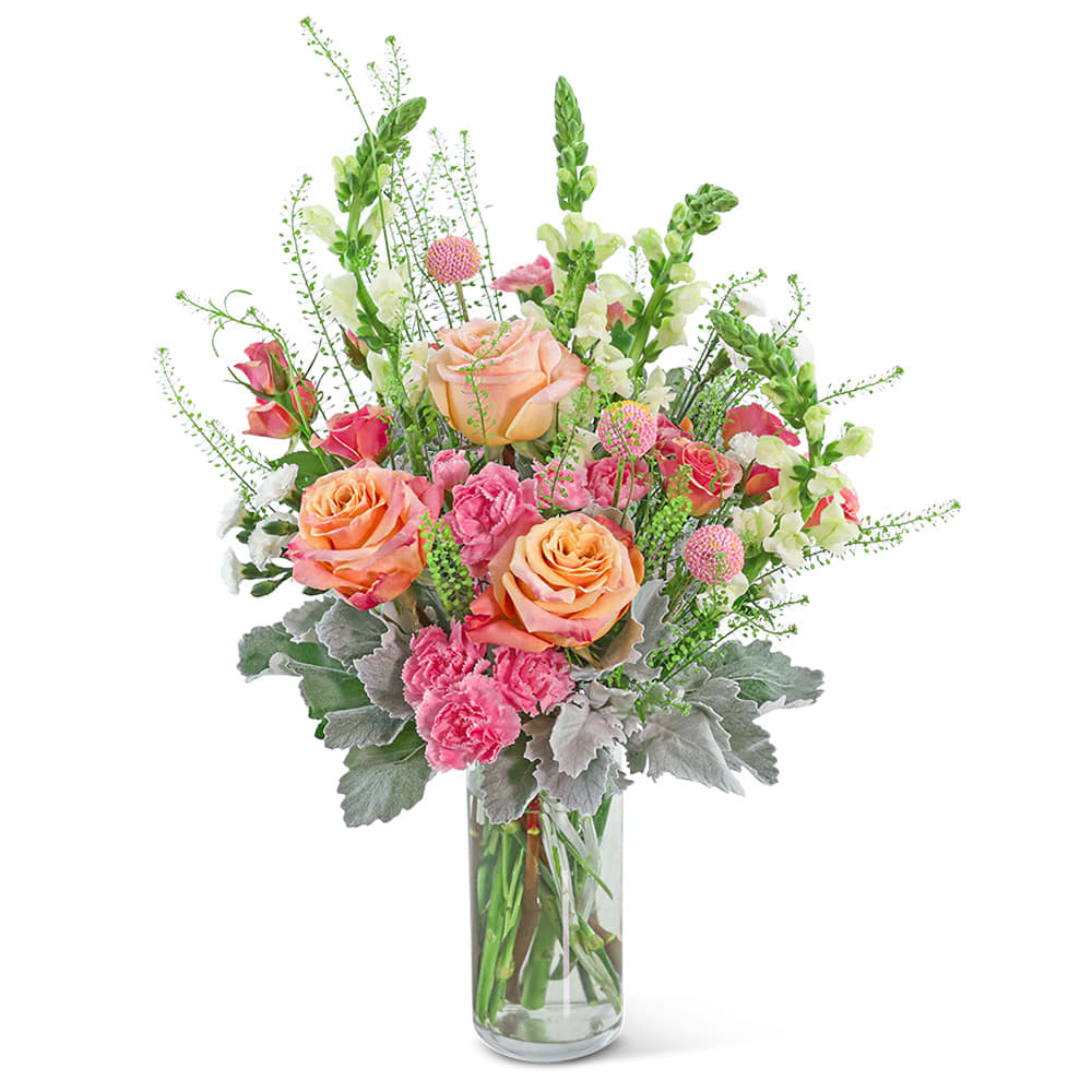 Rosy Coral Breeze Flower Bouquet