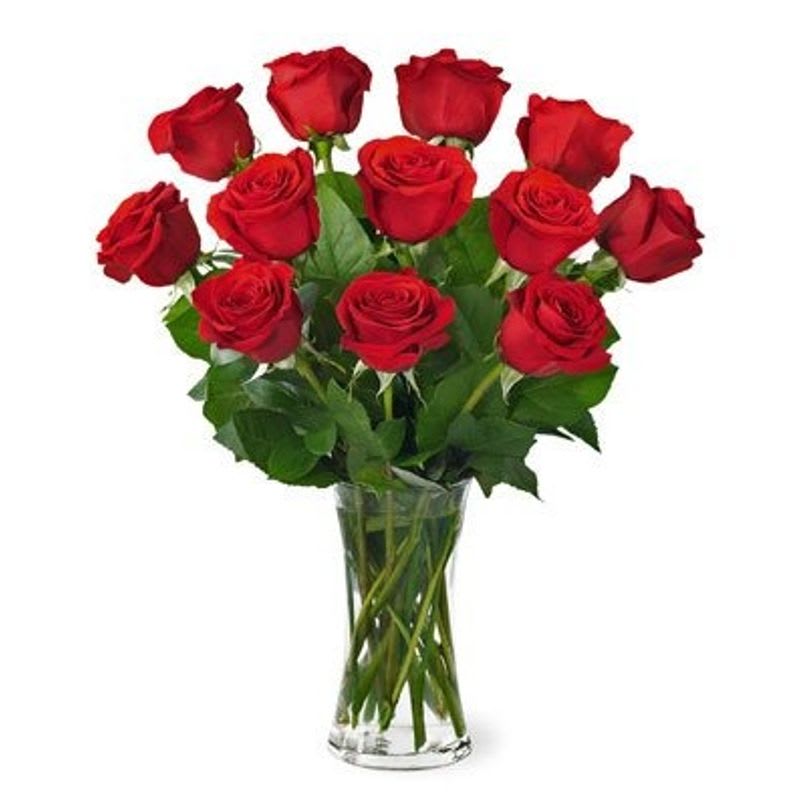 Dozen Red Roses Flower Bouquet