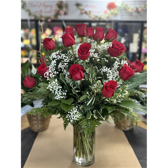 Two Dozen Classic Rose Vase Flower Bouquet