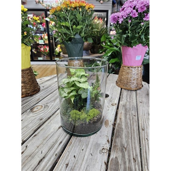 10" Glass Cylinder Terrarium Flower Bouquet