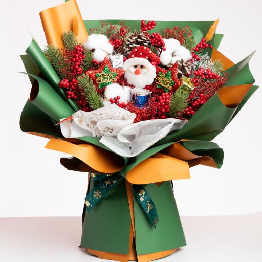 Christmas Arrangement - Santa Green