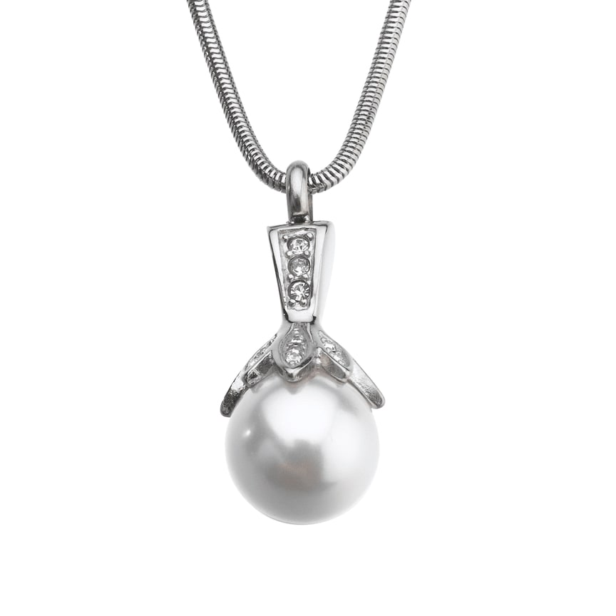 Cremains Memorial Necklace Lillian Rose Pearl Flower Flower Bouquet