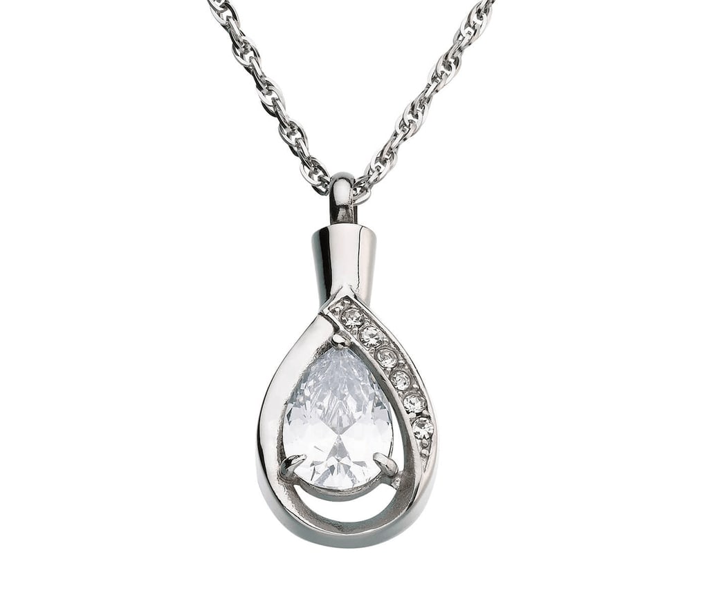 Cremains Necklace Tear Drop Sympathy Jewelry Flower Bouquet