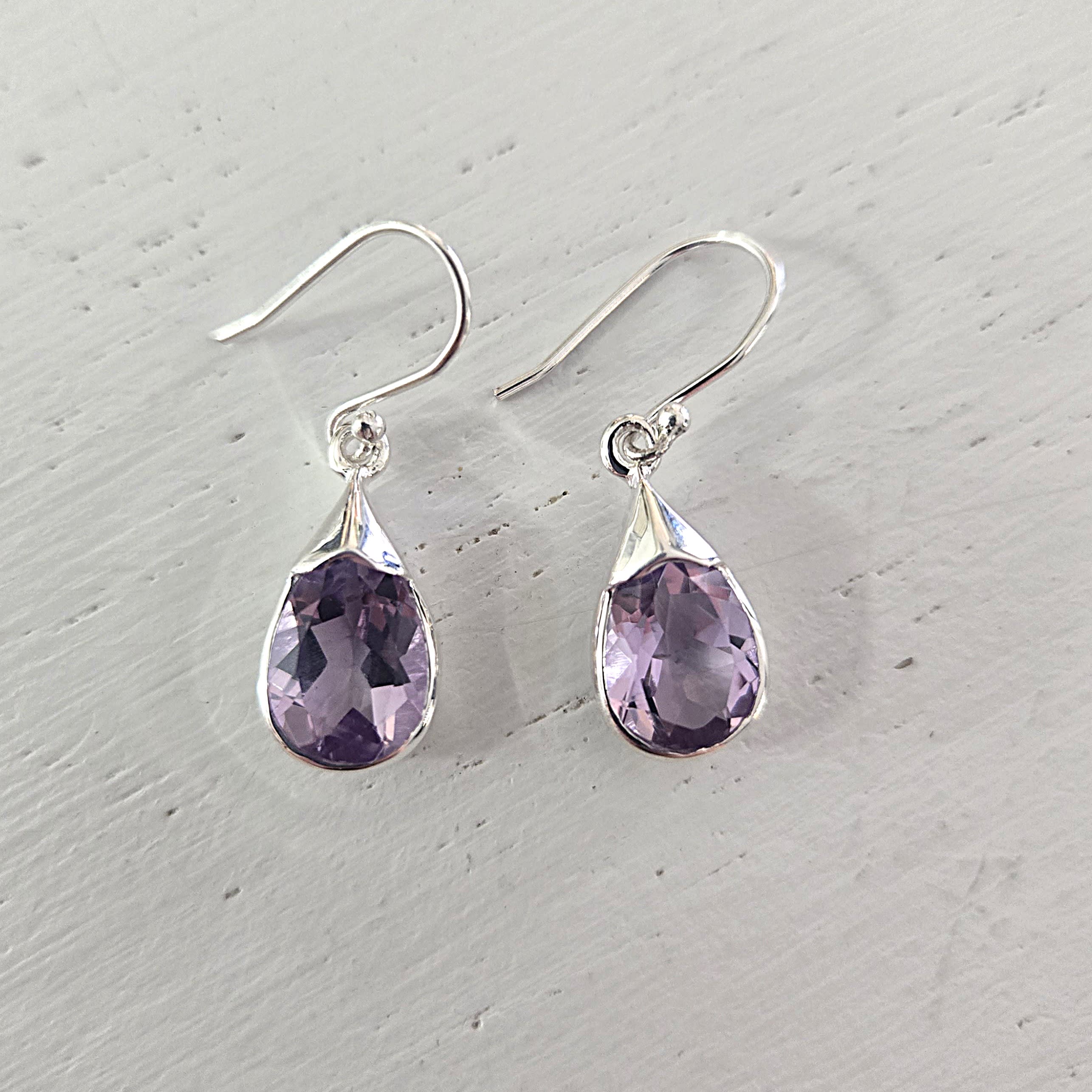 Pink Amethyst Earrings Flower Bouquet