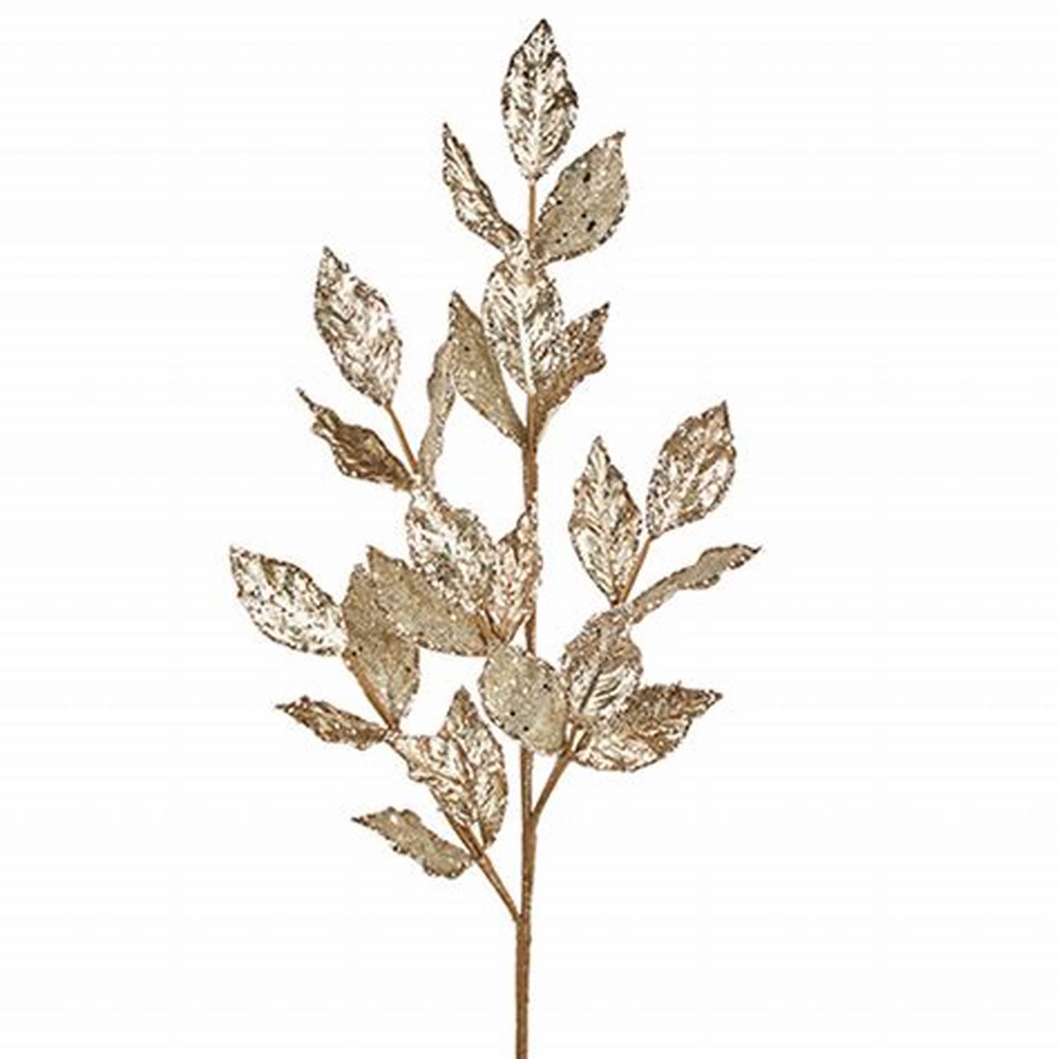 29'' CHAMPAGNE GLITTERED LEAF SPRAY