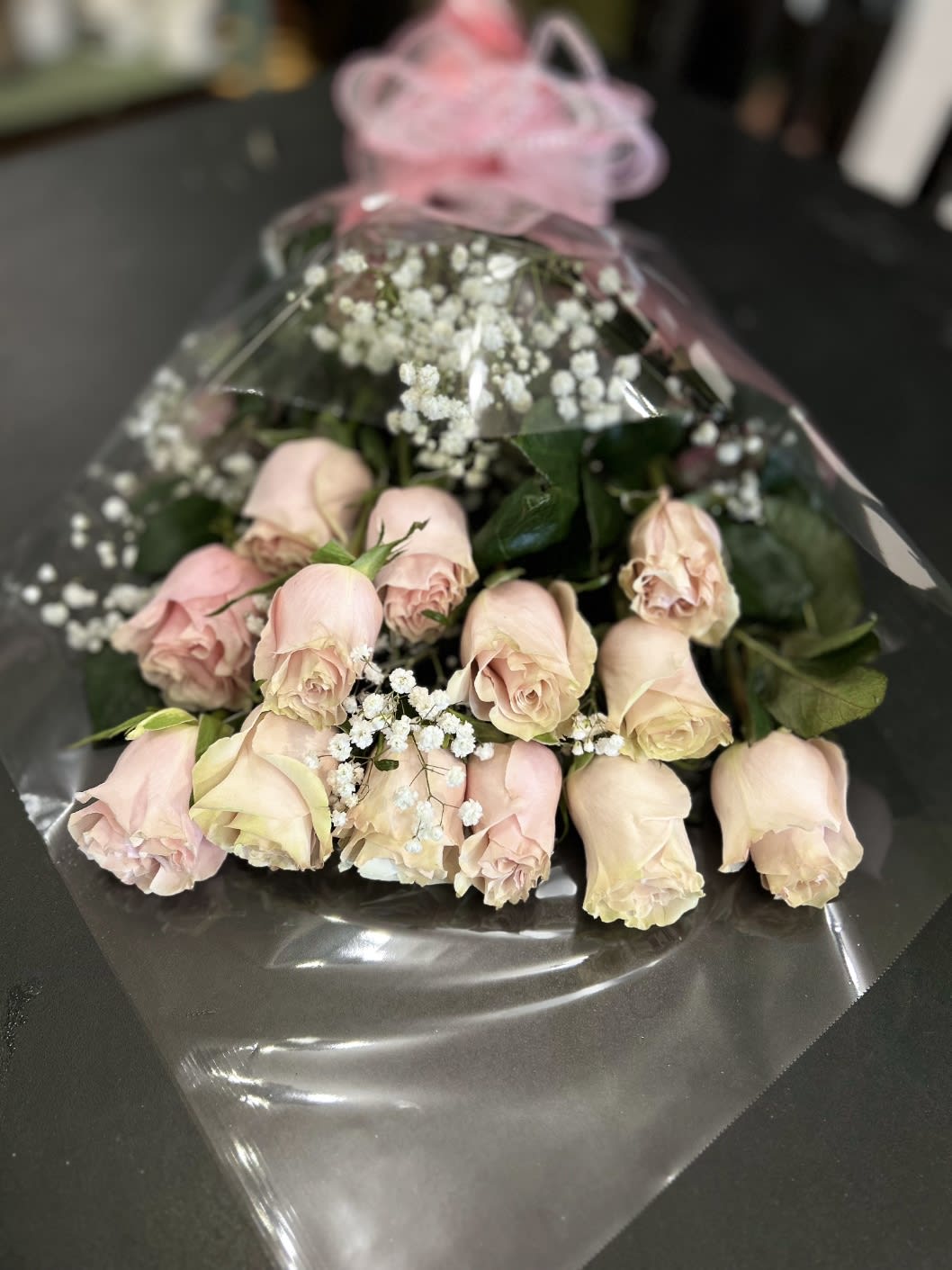 Long Stem Pink Rose Bouquet