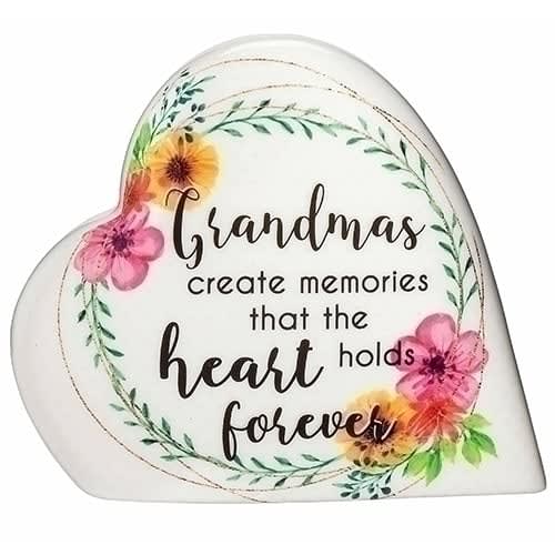 Grandma Ceramic Wind-Up Musical Heart