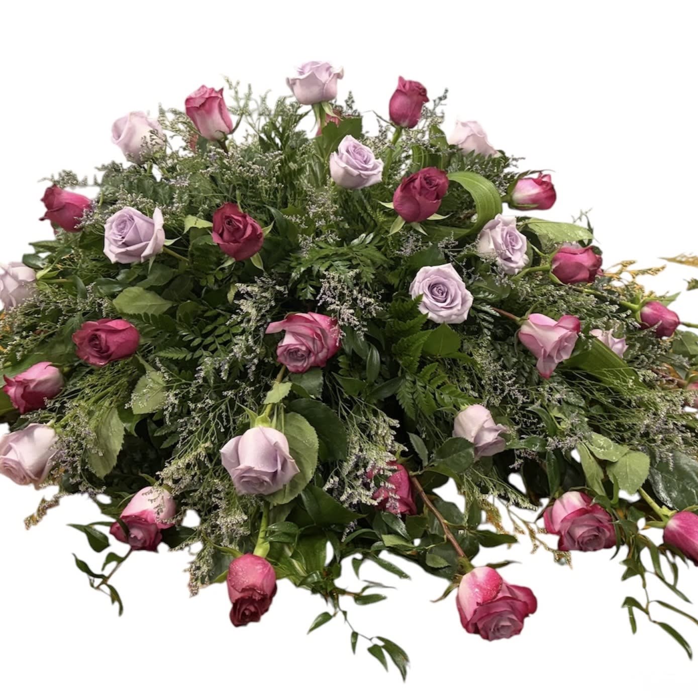 Shades of Purple Casket Spray