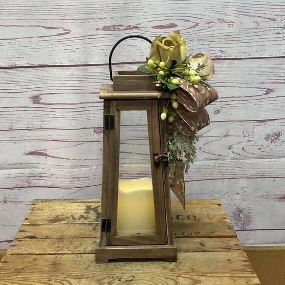 Aspen Oak Silk (Artificial) Lantern Flower Bouquet