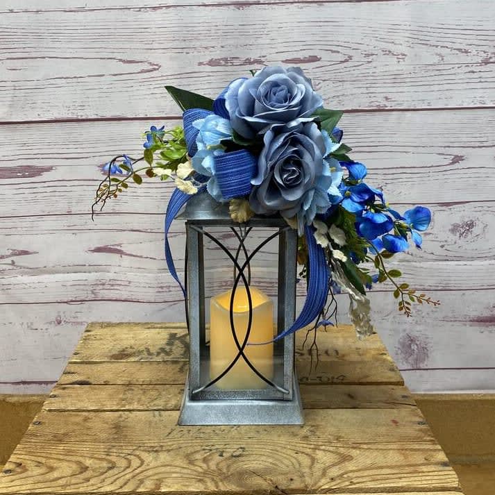 Azure Grace Silk (Artificial) Lantern Flower Bouquet