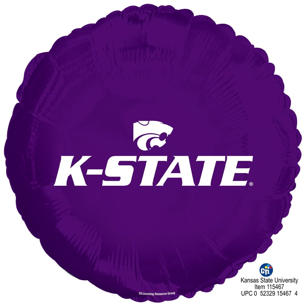 GABMKSTATEROUND - K-State Round Mylar Balloon
