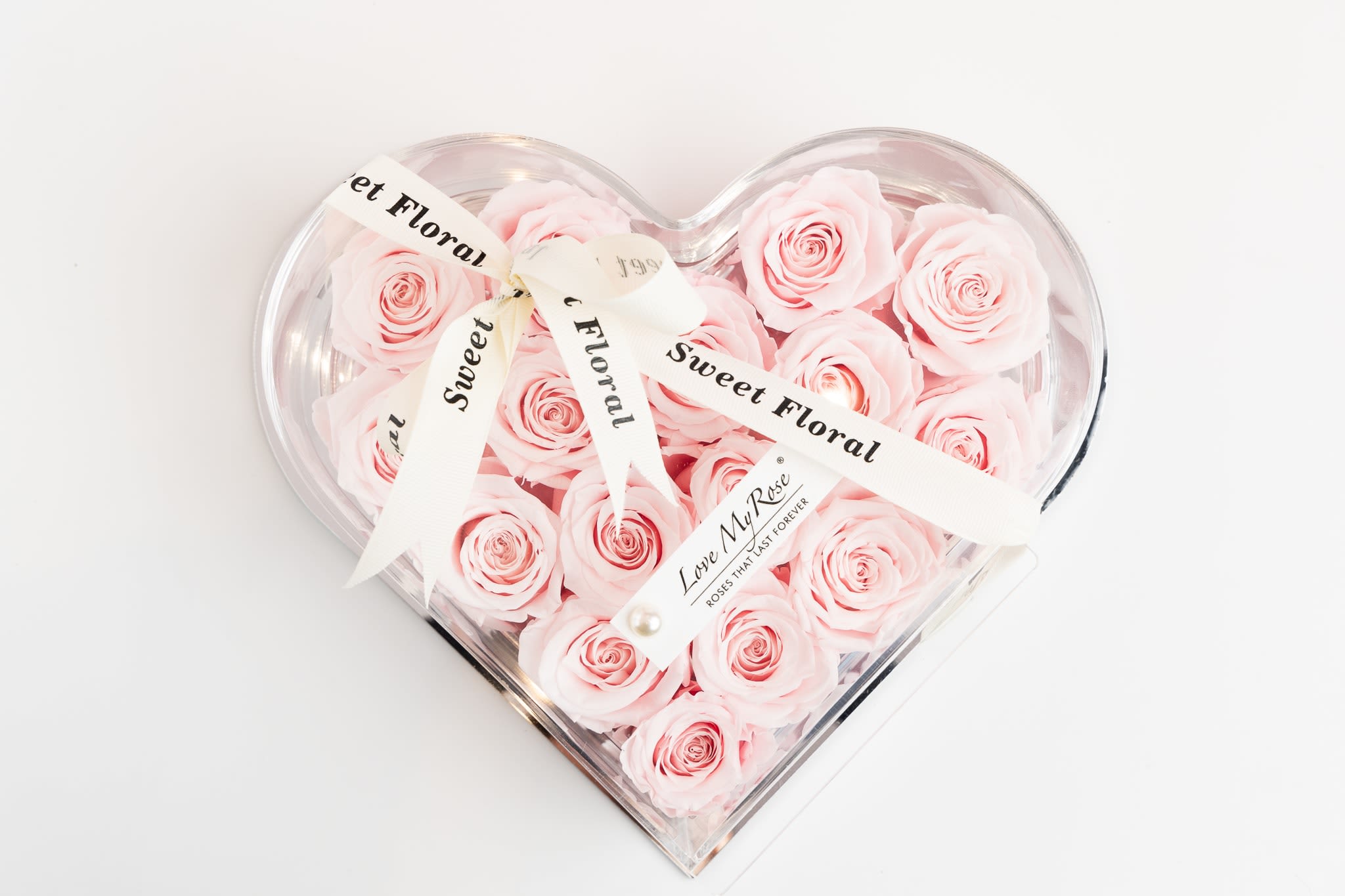 Forever Heart Cased Roses - Pink