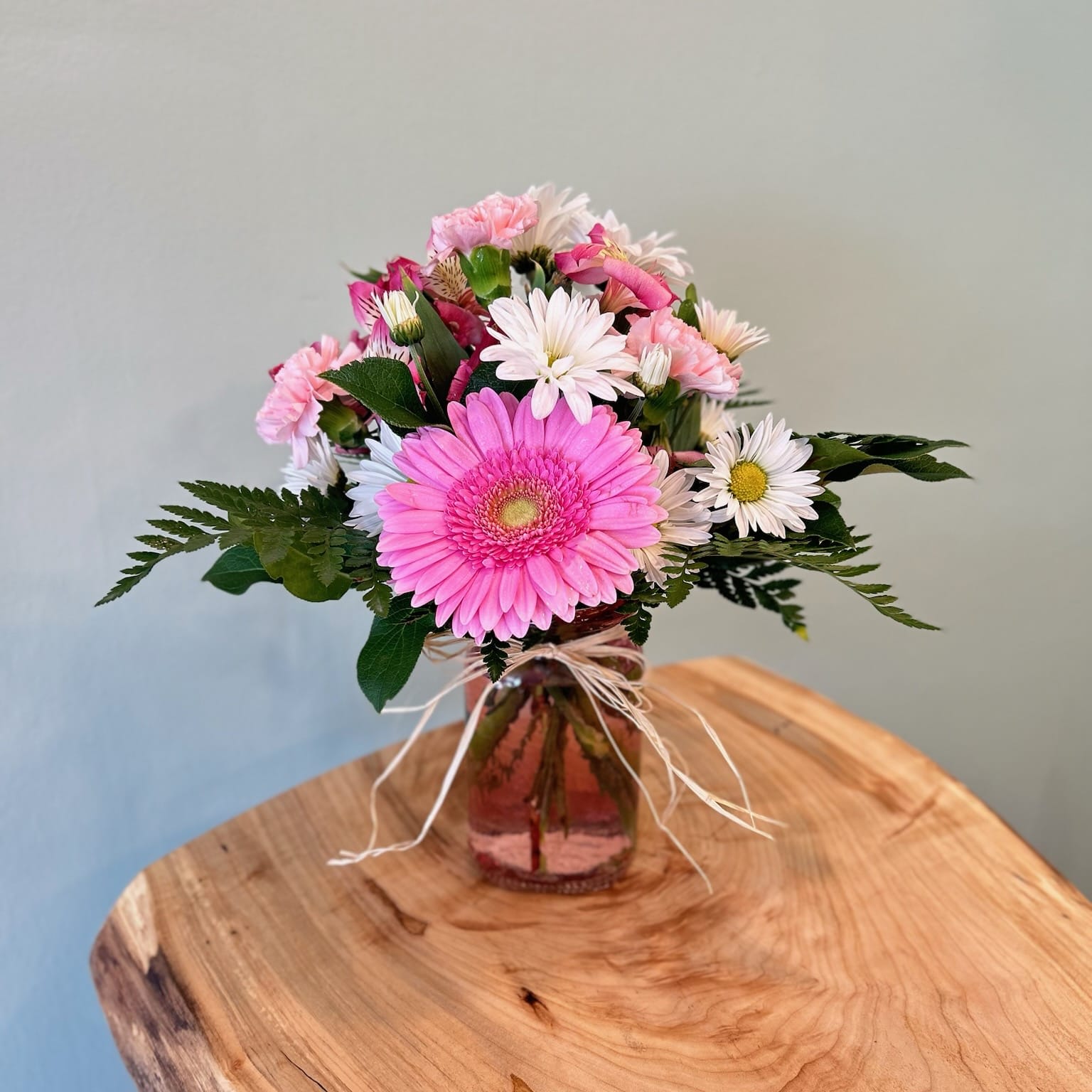 Pink Carnations & White Daisies