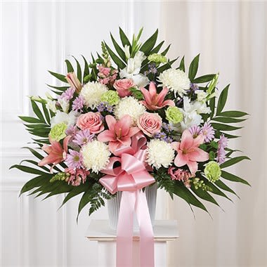 Heartfelt Sympathies™ Standing Basket- Pastel