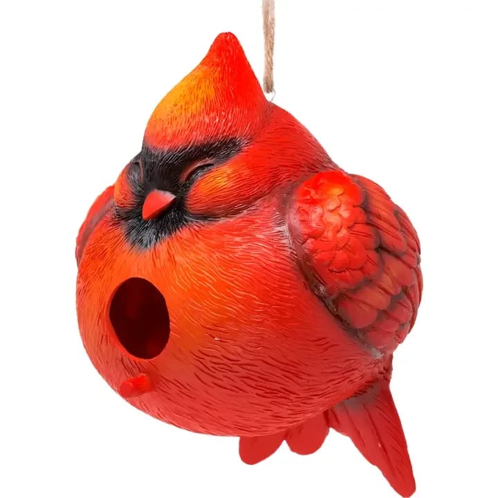 Cardinal Round Birdhouse
