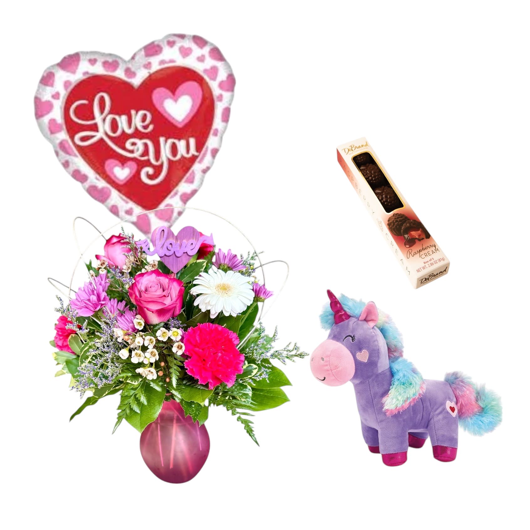 Radiant Heart Package Flower Bouquet