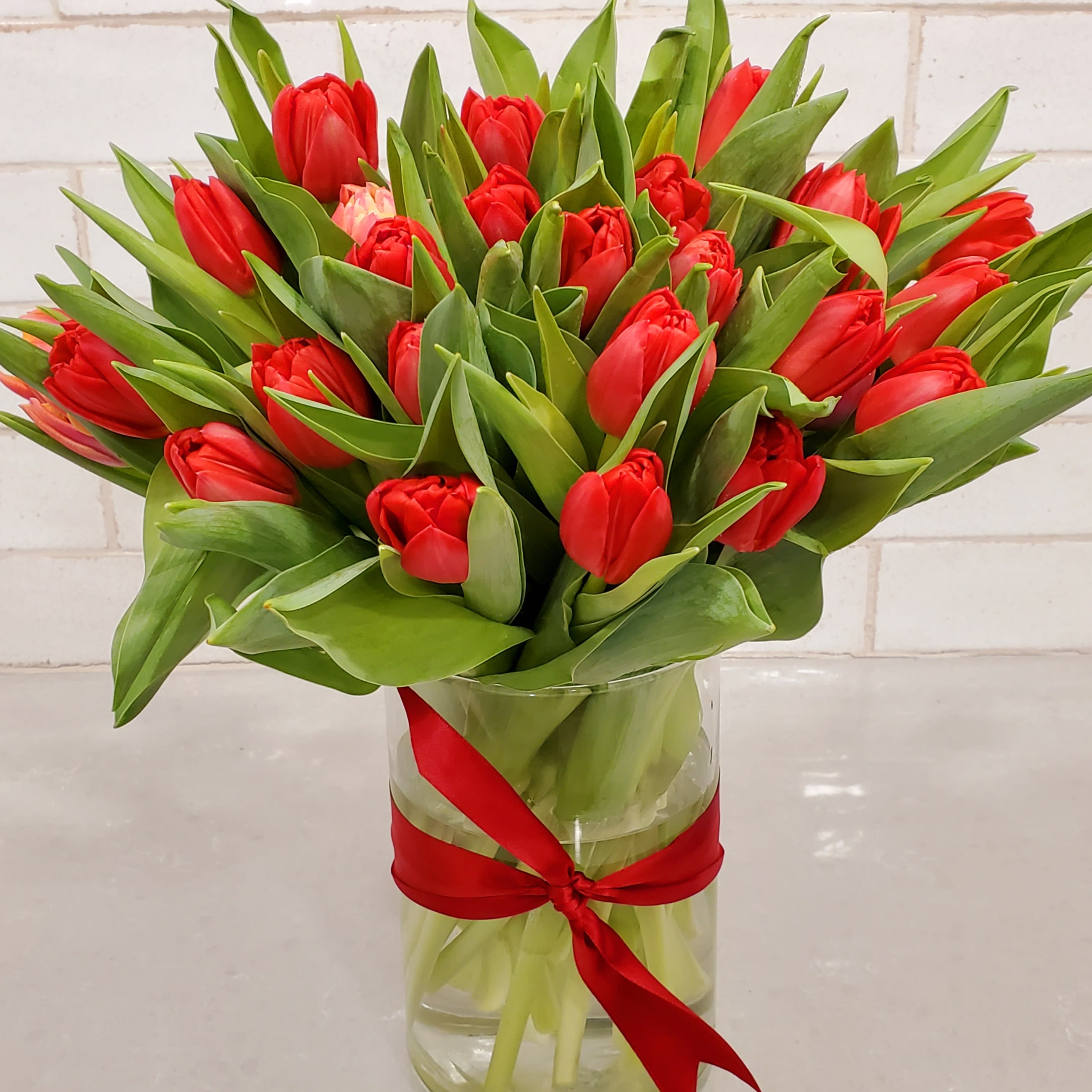 Radiantly Red Tulips Flower Bouquet