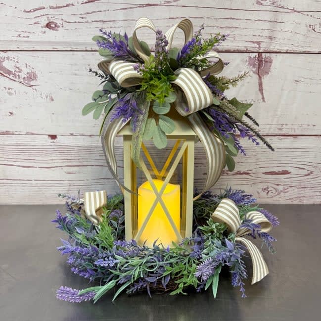 Lavender Cottage Silk (Artificial) Lantern Flower Bouquet
