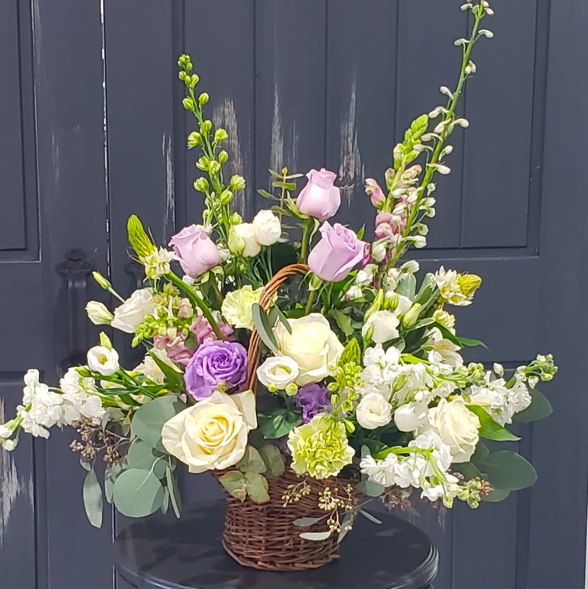 Subtle Lavender and White Basket