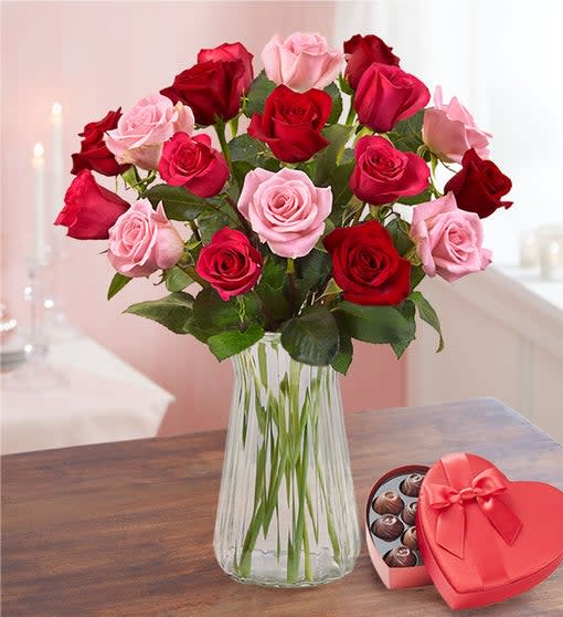 YOU'RE MINE - PREMIUM PINK, HOT PINK, & RED ROSES Flower Bouquet