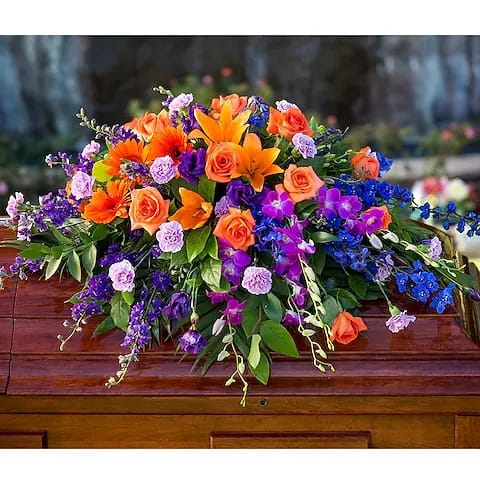 Colorful Casket Spray