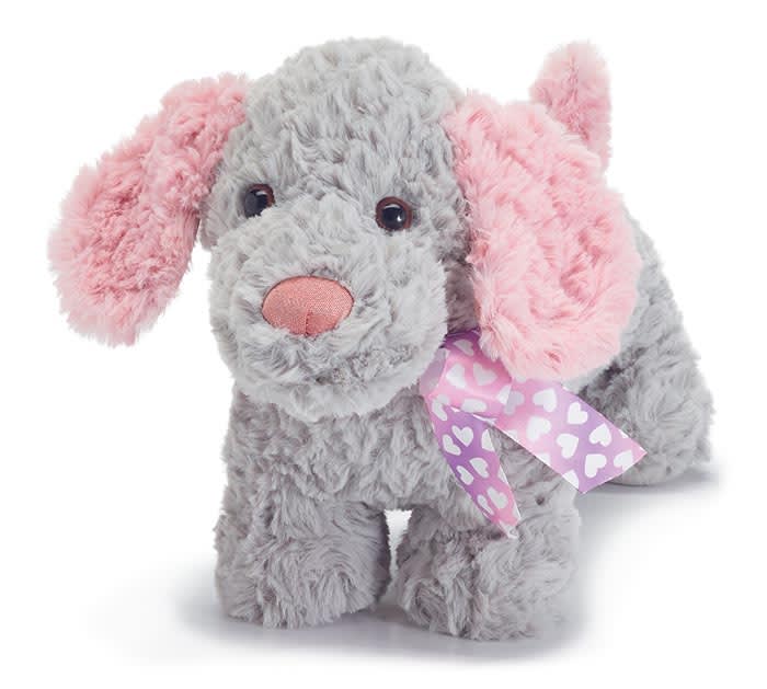 Long Grey Puppy with I Woof You Message