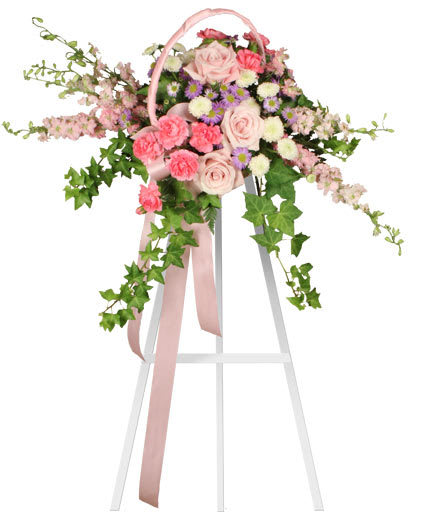 DELICATE PINK SPRAY FUNERAL ARRANGEMENT Flower Bouquet