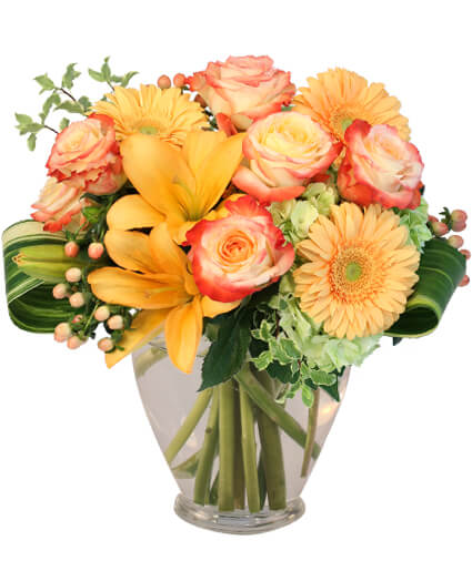 LOVE ME AT SUNSET VASE ARRANGEMENT Flower Bouquet