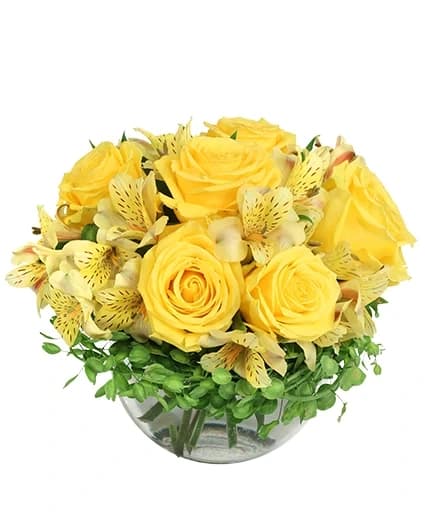 SWEET LEMON ROSES ROSE ARRANGEMENT Flower Bouquet